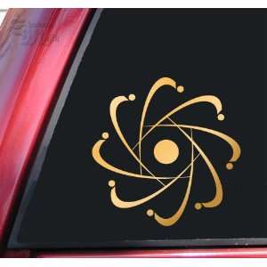   : Atomic Energy Symbol Vinyl Decal Sticker   Mirror Gold: Automotive