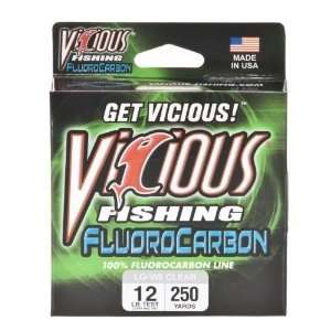   Vicious 12 lb.   250 yards Fluorocarbon Fishing Line Sports