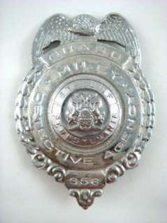 Obsolete Miley Detective Agency Badge Pennsylvania 356  