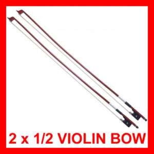 TWO NEW 1/2 Brazilwood VIOLIN BOW +Online Violin Lesson  