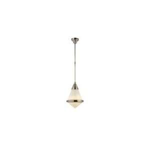 Thomas OBrien Small Gale Hanging Pendant in Antique Nickel with White 