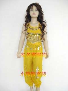Kids 6 13 years old belly Dance Costume top&pants Fit Childrens 