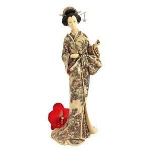  Xoticbrands 14.5 Antique Replica Japanese Collectible Faux Ivory 