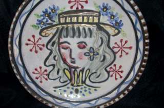 Art Pottery Laholm Swedish Sweden Hand Painted Plate  