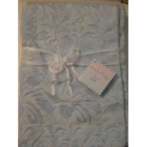    Elegant Blue Velour Minky Fleece Damask Baby Boy Blanket Baby