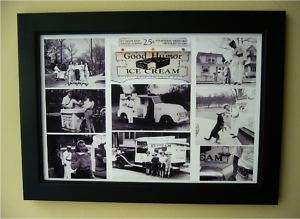 FRAMED GOOD HUMOR ICE CREAM COLLAGE GROUPING CANVAS ART  