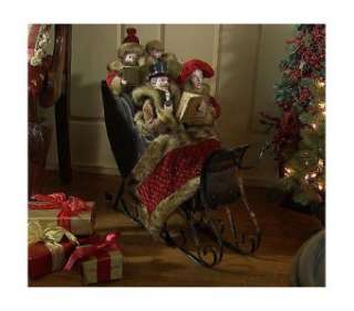 Victorian Dickens Family Sleigh with Carolers  