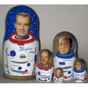 NASA Space Shuttle SOYUZ APOLLO * Russian Nesting Doll * 5pc/ 6in * m 