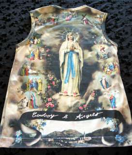Rare NUK WEAR Nukwear Cowboy & Angels Icon Virgin Mary Sleeveless 