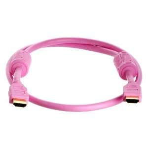   Cable with Ferrite Cores 28AWG, Pink (3 Feet)