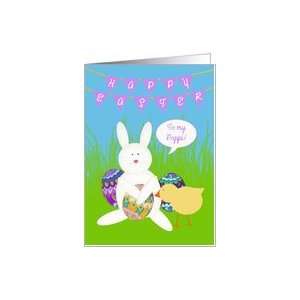  Happy Easter To Poppi, Bunting, Bunny, Chick, Decorated 