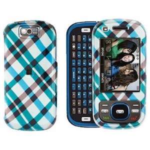  Hard Plastic Design Phone Case Cover Blue Plaid For Samsung Exclaim 