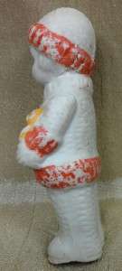   Vintage Bisque Doll Figurine Young Girl w/ Teddy Bear JAPAN  