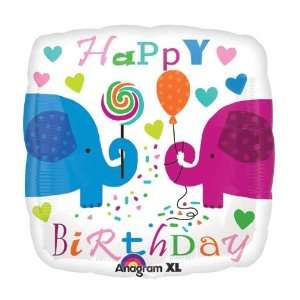    Happy Birthday Elephants Hearts Balloon Foil Balloon Party Supplies