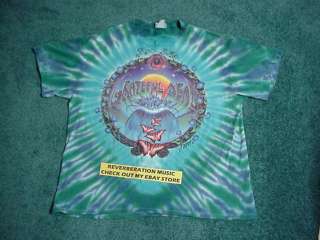 GRATEFUL DEAD Spring 1992 official 2 sided XL Tour T Shirt blue green 