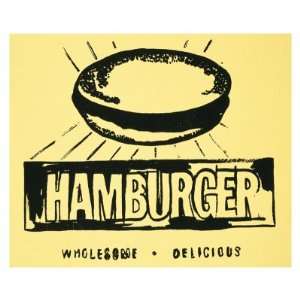  Hamburger, c.1985 86 Giclee Poster Print by Andy Warhol 