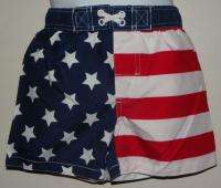 NEW CIRCO Toddler Boys American Flag Swim Trunks Shorts Swimwear Size 