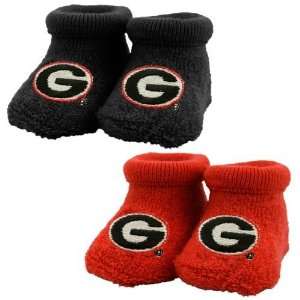  Georgia Bulldogs Infant Red & Black 2 Pack Bootie Socks (0 