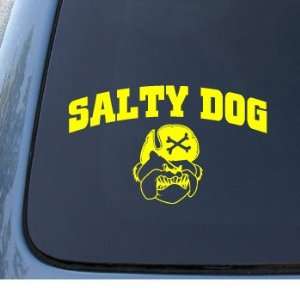 SALTY DOG   Vinyl Car Decal Sticker #1296  Vinyl Color Yellow