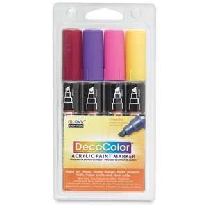  Decocolor Acrylic Paint Markers   Bright Colors, Set of 4 
