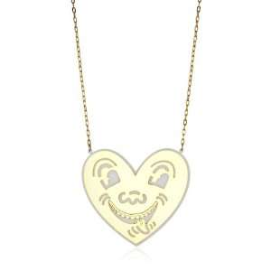  nOir White Keith Haring Heart Necklace: Jewelry