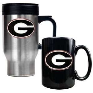  Georgia Bulldogs UGA Coffee Cup & Travel Mug Gift Set 