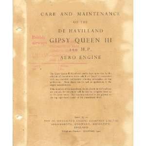   Aircraft Engine Maintenance Manual De Havilland Gipsy Queen Books