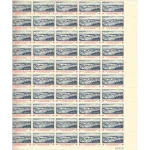 Sketch of New Post Office Full Sheet of 50 X 4 Cent Us Postage Stamps 
