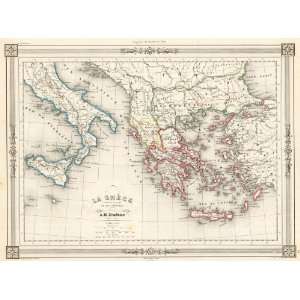  Dufour 1846 Antique Map of Greece   $239