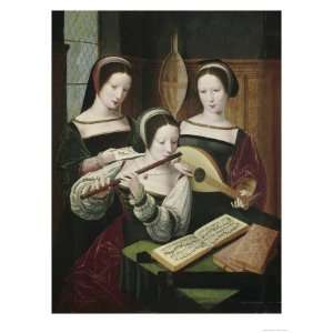  Three Female Musicians Giclee Poster Print, 12x16