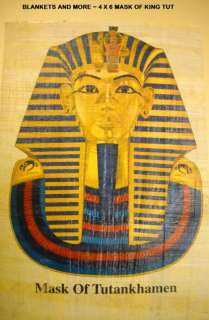 Art of Ancient Egypt King Tut on Papyrus Paper 4 x 6  