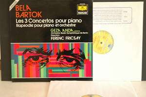 BELA BARTOK 3 Piano Concertos GEZA ANDA/FRICSAY 2 LP DG  