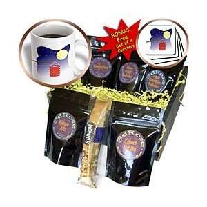  Asian Art   Red Lantern With Moon and Stars   Coffee Gift Baskets 
