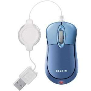  New Techno Blue Retractable Optical Travel Mouse   Y94651 