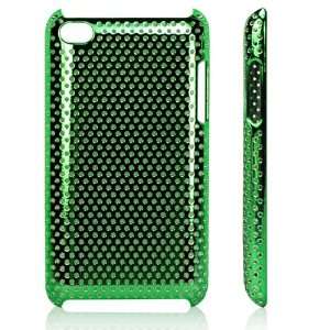  Green / Mesh Pattern Plastic Case for Apple iPod Touch 4+Free 