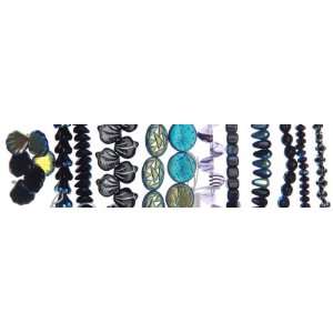  Blue Moon Beadshop Bead Strings Czech Glass Jet (BEADSHOP 