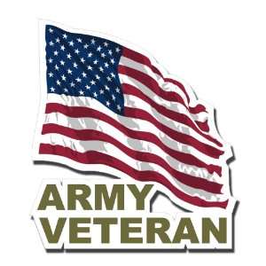  United States Army Veteran W/ American Flag Decal Sticker 