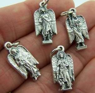 Set 4 Archangel Petite Medal Set Silver Plate Angels  