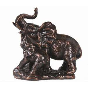  and Child Elephant Bronze Finish Statue, 11 inches H