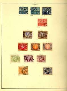POLAND Older Stamps Hinged on Pages    Condition Varies  
