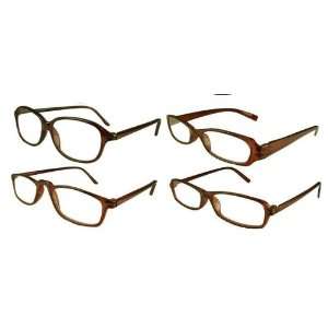  Reading Glasses Wholesale 4 Pair Brown Plastic Reader Men 