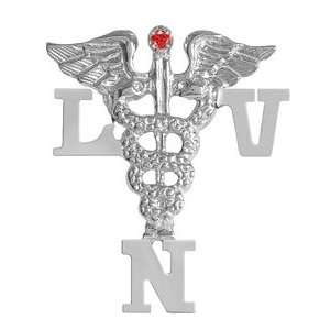 NursingPin   Licensed Vocational Nurse LVN Nursing Pin with Ruby in 