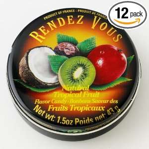 Rendez Vous Tropical Fruit All Natural Hard Candy, 1.5 Ounce. Round 