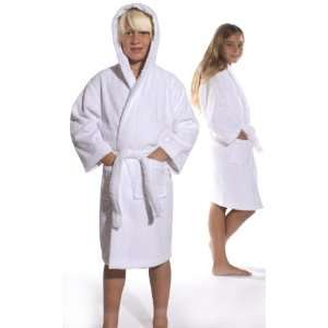  CottonSpa White Hooded Terry Kids Bathrobe Ages 7 11 Boy 
