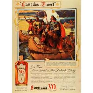  1939 Ad Seagrams VO Canadian Whisky Explorer Sieur De La 