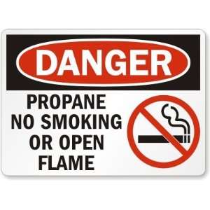   Or Open Flame (with graphic) Plastic Sign, 14 x 10