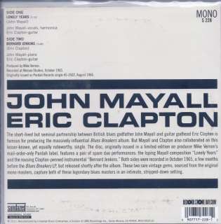 John Mayall Eric Clapton Lonely Years b/w Bernard Jenkins 7 L.E. RSD 