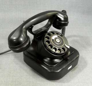 ANTIQUE ART DECO BLACK BAKELITE SIEMENS TYPE TELEPHONE ROTARY DIAL 