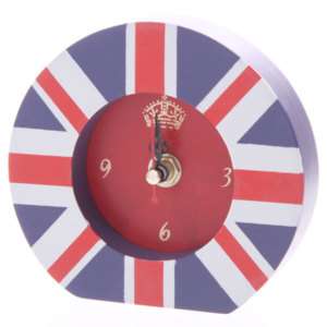 Union Jack Souvenir Clock England Novelty Wall Desk NEW  