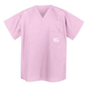 UGA Georgia Bulldogs Pink Logo Scrub Top Lg: Sports 